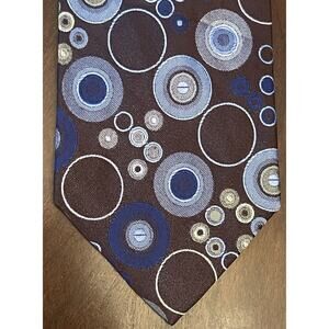 Zionetti Brown Blue 100% Silk Men’s Neck Tie Made In